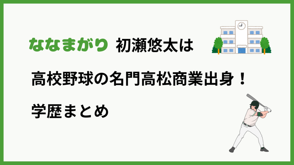 ななまがり初瀬悠太さんの学歴を紹介するブログ記事のアイキャッチ