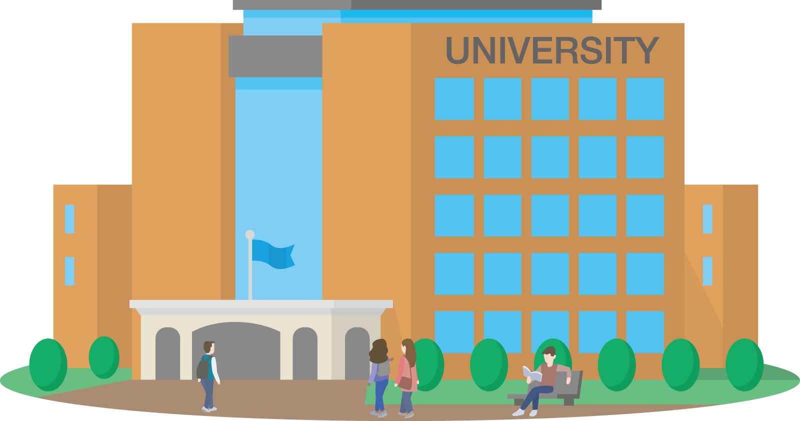 大学キャンパスのイメージイラスト２