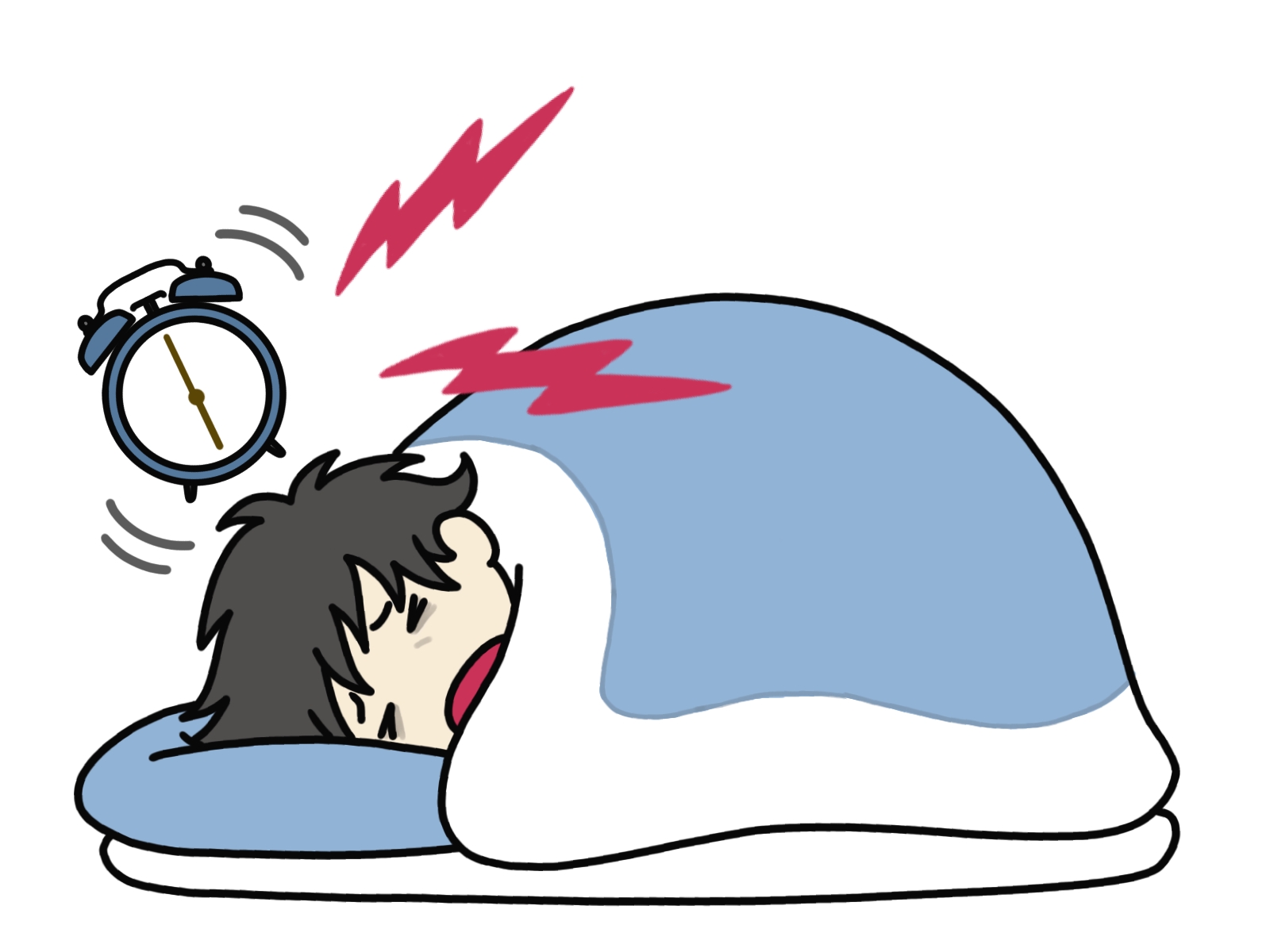 朝起きられないイラスト
