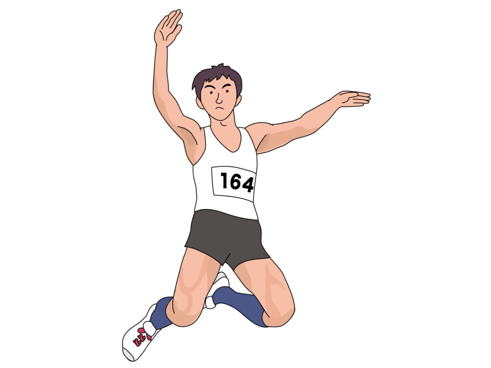 陸上部幅跳びイメージイラスト