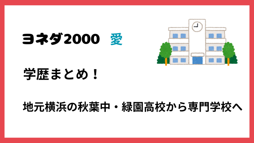 ヨネダ2000愛の学歴をまとめて紹介するブログ記事のアイキャッチ